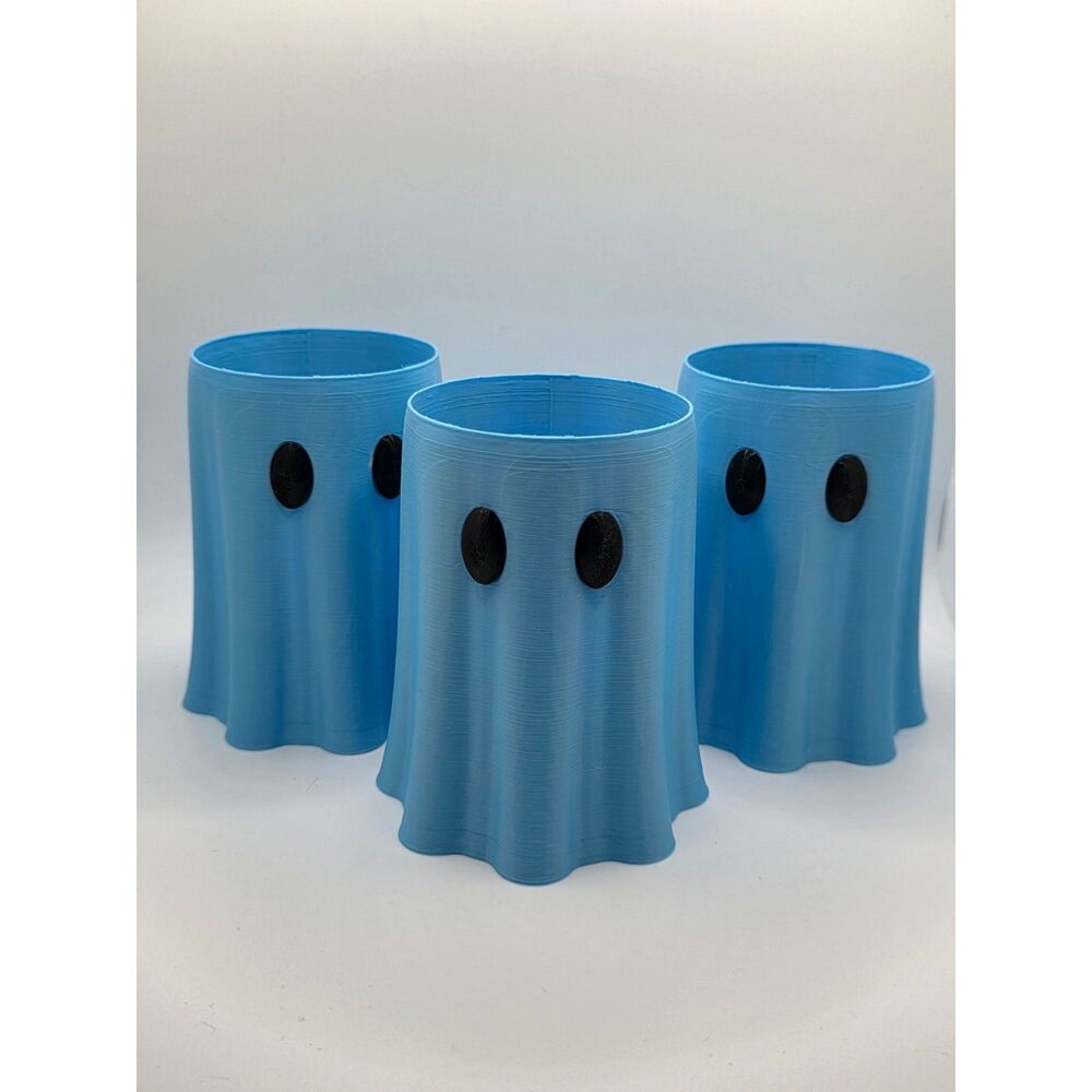 3-Pack Blue 12oz Standard Ghost Can Koozie Set